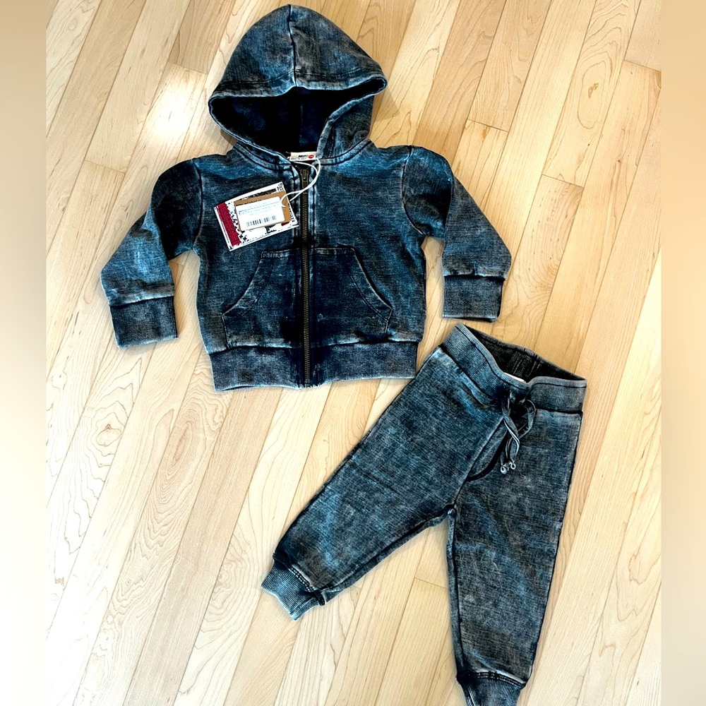 MISH Toddler Acid Wash Set & Long Sleeve White Thermal🖤